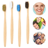 Mandotos EcoPure bamboo toothbrush with biodegradable handle and soft bristles, eco-friendly dental care product.