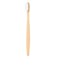 Mandotos EcoPure bamboo toothbrush with natural wooden handle and soft bristles for eco-friendly dental care.