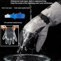 Mandotos electric heated gloves for skiing and motorcycle riding with touchscreen compatibility and rechargeable battery.