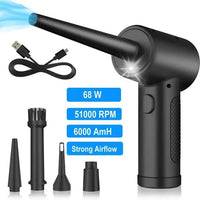 MANDOTOS electronic air duster used for cleaning electronics and keyboards with a powerful, reusable compressed air blast