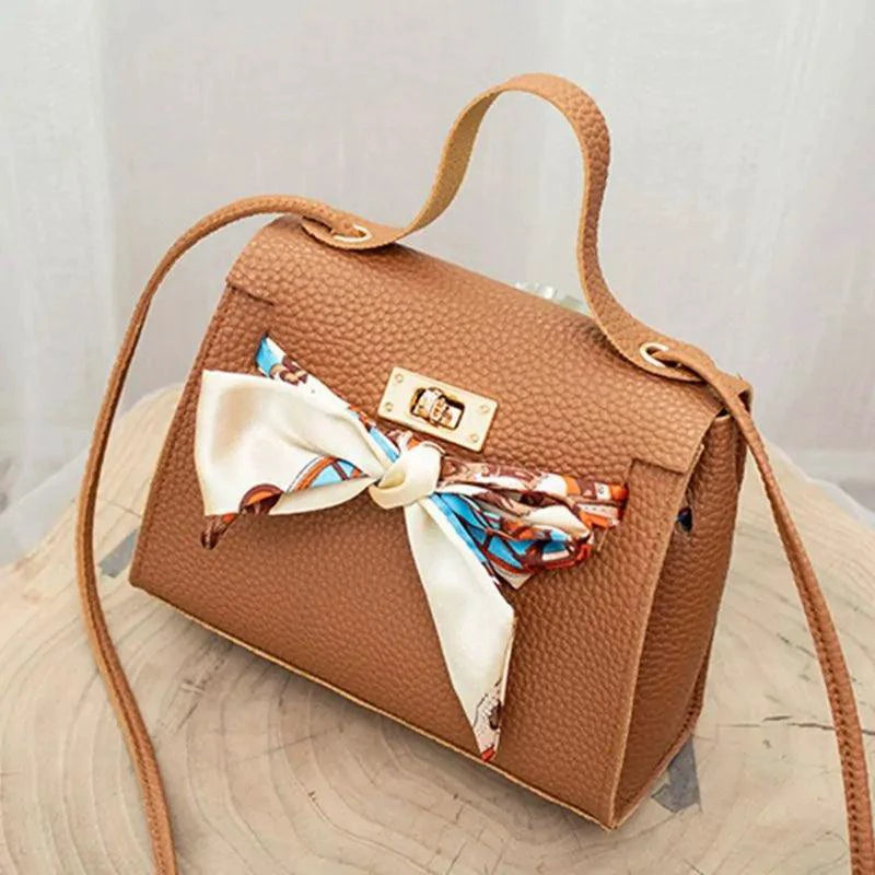 Elegant Leather Handbag & Scarf - MANDOTOS