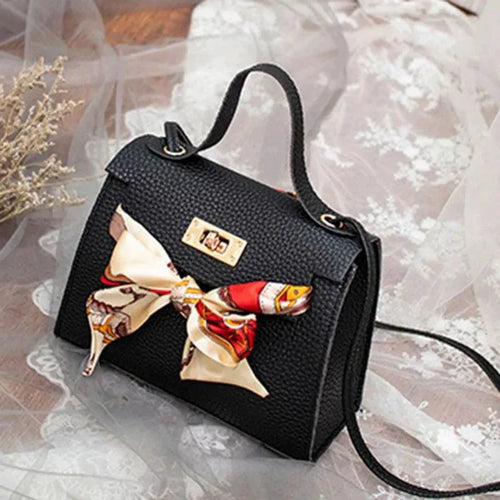 Elegant Leather Handbag & Scarf - MANDOTOS