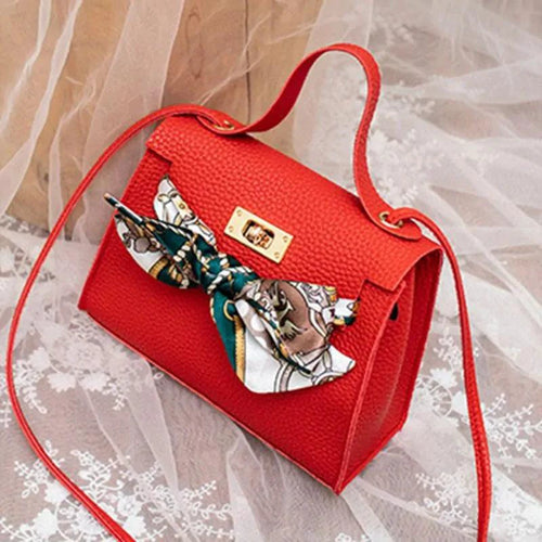 Elegant Leather Handbag & Scarf - MANDOTOS