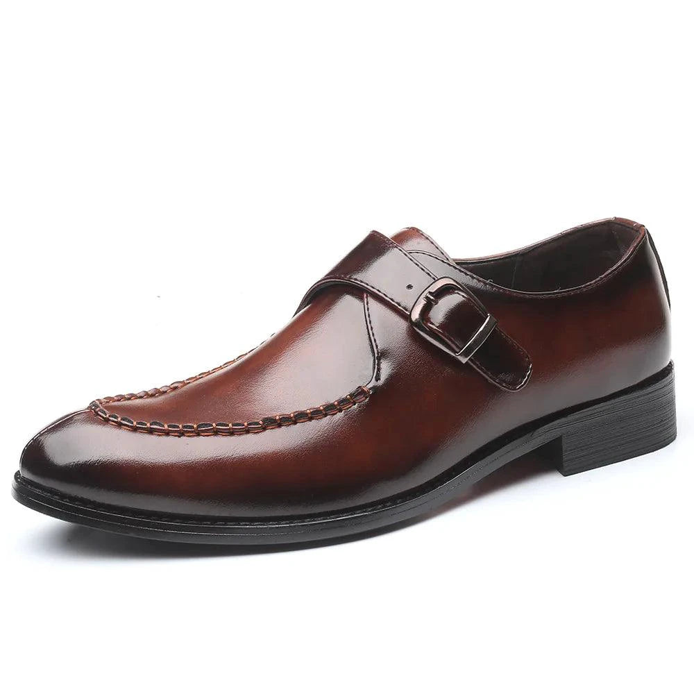 Elegant black leather Oxfords by MANDOTOS featuring polished finish and classic lace-up design.