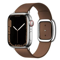 Elegant leather strap by MANDOTOS featuring smooth, high-quality leather with a sleek design suitable for watches or accessories.