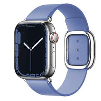 Elegant leather strap by MANDOTOS featuring smooth, high-quality leather and adjustable metal buckle for stylish wear.