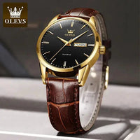 Mandotos elegant leather timepiece featuring a classic watch face and brown leather strap, stylish for formal and casual wear.