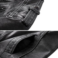 Elegant MANDOTOS premium leather jacket with a classic design, showcasing smooth leather and stylish details.