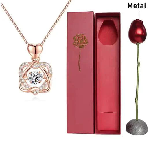 Elegant Rose Gold Heart Necklace - MANDOTOS
