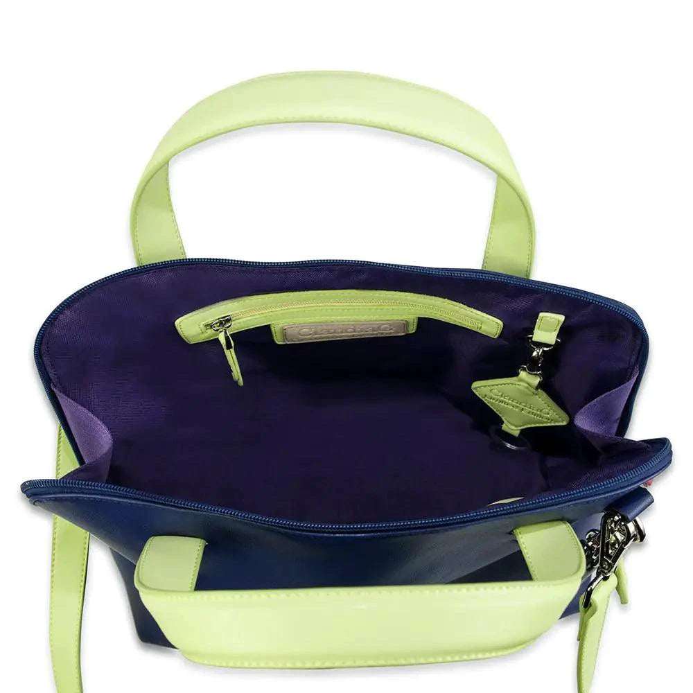 Elisa Leather Handbag -Sapphire - MANDOTOS