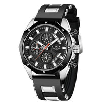 Mandotos Elite silicone sports chronometer with digital display, black strap, and durable design for athletic timing and workouts.