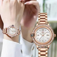 Mandotos waterproof ladies' watch with explosion design, featuring a stylish round face and durable strap for women.