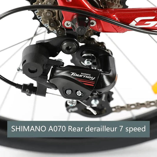 Mandotos F YUZE G240 7-speed aluminum disc brake bike handlebar for children and teens, 380mm wide, suitable for road bicycles.