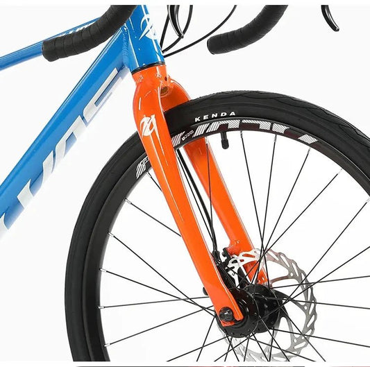Mandotos F YUZE G240 7-speed aluminum disc brake kids' bicycle handlebar for boys and girls, 380mm length, suitable for teen road bikes.