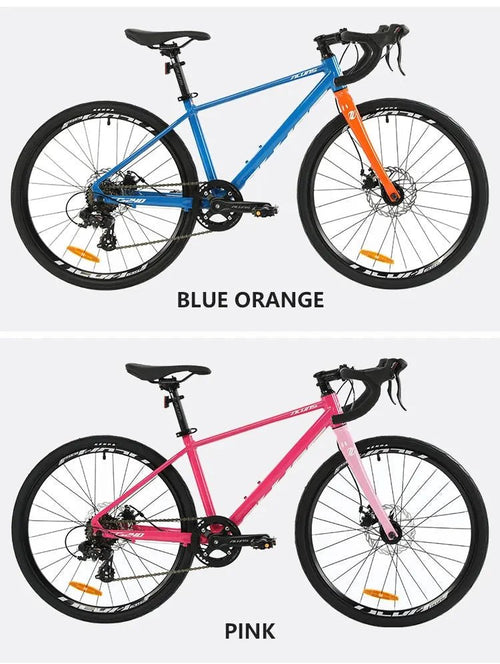 Mandotos F YUZE G240 7-speed aluminum disc brake children's bicycle handlebar, 380mm, suitable for boys and girls, teen road bike.