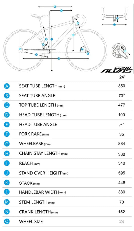 Mandotos F YUZE G240 7-speed aluminum disc brake children's bike handlebar, 380mm, suitable for boys and girls, teen road bicycle