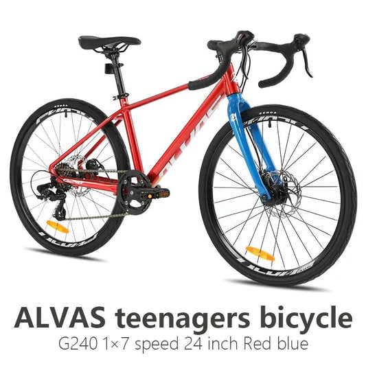 Mandotos F YUZE G240 7-speed aluminum disc brake children's bike handlebar, 380mm, suitable for boys and girls, teen road bicycle