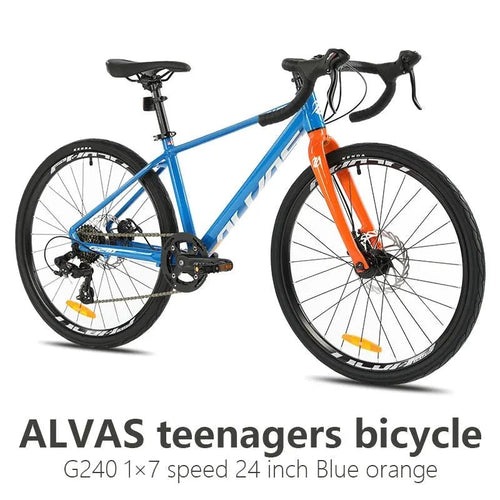 Mandotos F YUZE G240 7-speed aluminum disc brake children's bike with 380mm handlebar, suitable for boys and girls, teen road bicycle