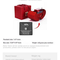 Mandotos red apple jewelry box with artificial rose, designed for necklaces and gifts, perfect for Christmas, Mother’s Day, or Valentine’s Day