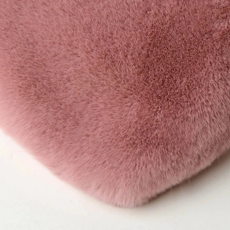 Fashion Women's Heart Shaped Handbags Cute Faux Fur Crossbody Bags Lady Soft Plush Chain Shoulder Bag Shopper Totes - MANDOTOS