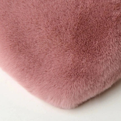 Fashion Women's Heart Shaped Handbags Cute Faux Fur Crossbody Bags Lady Soft Plush Chain Shoulder Bag Shopper Totes - MANDOTOS