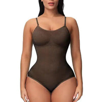 Mandotos Figure Sculpting Shaper Bodysuit displayed on a person, highlighting its seamless fit and contouring design.