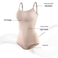 Mandotos Figure Sculpting Shaper Bodysuit shown on a model, featuring seamless design and contouring fit for shaping and support.