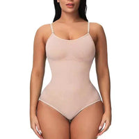 Mandotos Figure Sculpting Shaper Bodysuit shown on a woman, designed to contour and shape the body for a smooth silhouette.