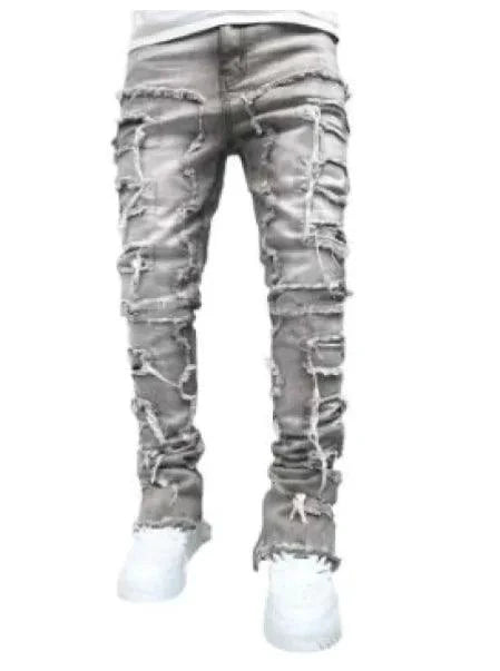 Mandotos FlexiStyle denim jeans featuring classic five-pocket design and comfortable fit in a medium wash.