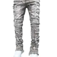 Mandotos FlexiStyle denim jeans showing classic five-pocket design and slim fit style in dark blue denim fabric.