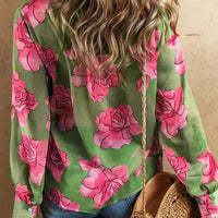 Mandotos Floral Elegance long sleeve shirt featuring a vibrant floral pattern on soft fabric, stylish and comfortable for casual wear.