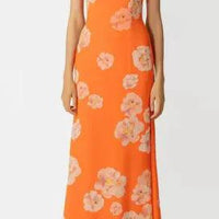 Mandotos Floral Elegance puff sleeve dress with floral print, fitted waist, and flowy skirt for a stylish, feminine look.