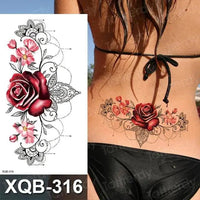 Mandotos Floral Essence Body Art Tattoo featuring vibrant floral designs on skin with intricate, colorful details.