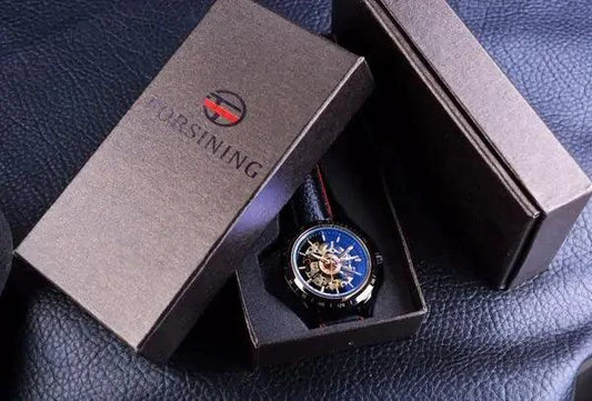 Forsining Scarlet Leather Timepiece - MANDOTOS