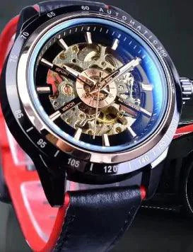 Forsining Scarlet Leather Timepiece - MANDOTOS