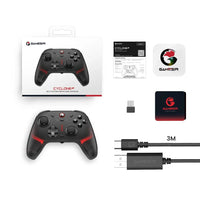 Mandotos GameSir Cyclone 2 wireless controller for Nintendo Switch, iPhone, and Android with Bluetooth and Hall Effect joystick.