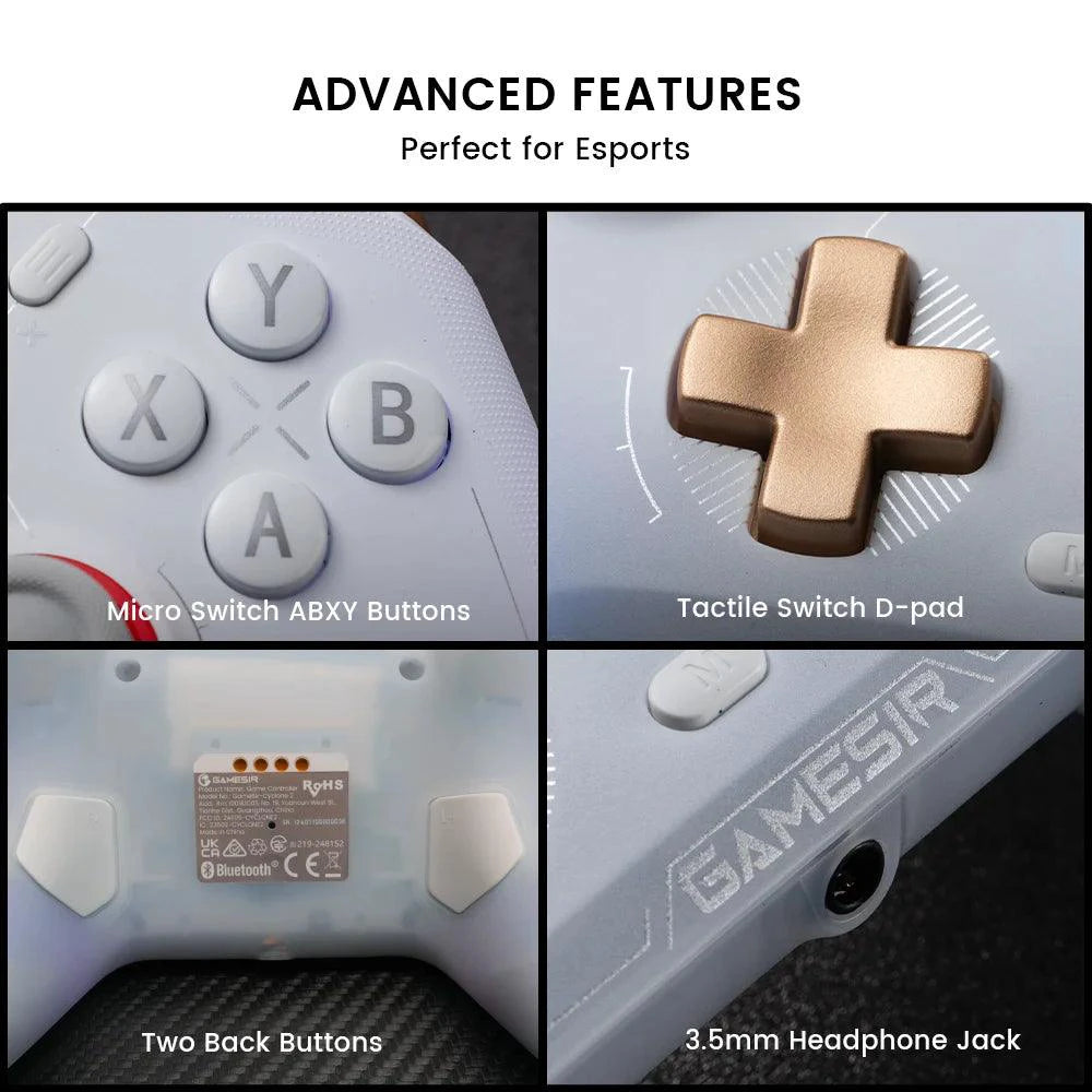 GameSir Cyclone 2 Wireless Controller for Nintendo Switch / iPhone / Android, Bluetooth Gamepad with Hall Effect Joystick - MANDOTOS