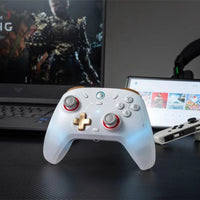 Mandotos GameSir Cyclone 2 wireless Bluetooth controller with hall effect joysticks for Nintendo Switch, iPhone, and Android devices.