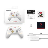 Mandotos GameSir Cyclone 2 wireless Bluetooth controller for Nintendo Switch, iPhone, Android with Hall Effect joystick and ergonomic design.