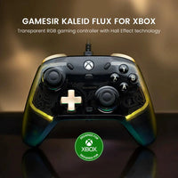 MANDOTOS GameSir Kaleid Flux Xbox wired gamepad with Hall Effect joystick, compatible with Xbox Series X, Series S, and Xbox One consoles.
