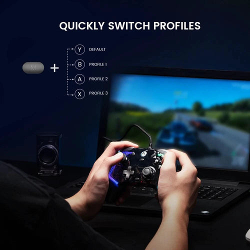 Mandotos GameSir Kaleid wired Xbox controller with Hall Effect joystick for Xbox Series X, Series S, and Xbox One consoles.