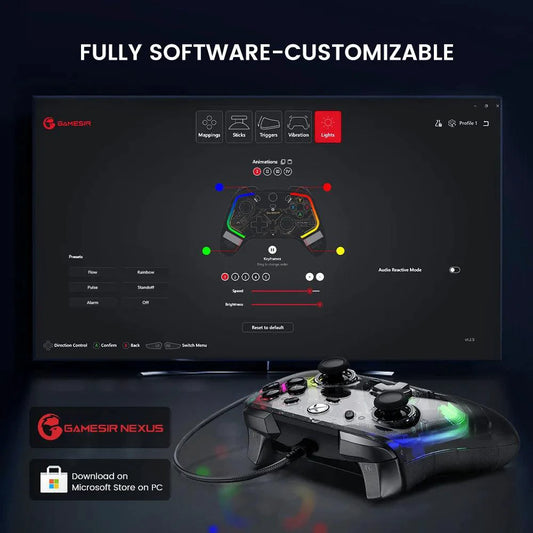 Mandotos GameSir Kaleid Xbox wired controller with Hall Effect joystick for Xbox Series X, Series S, and Xbox One consoles.