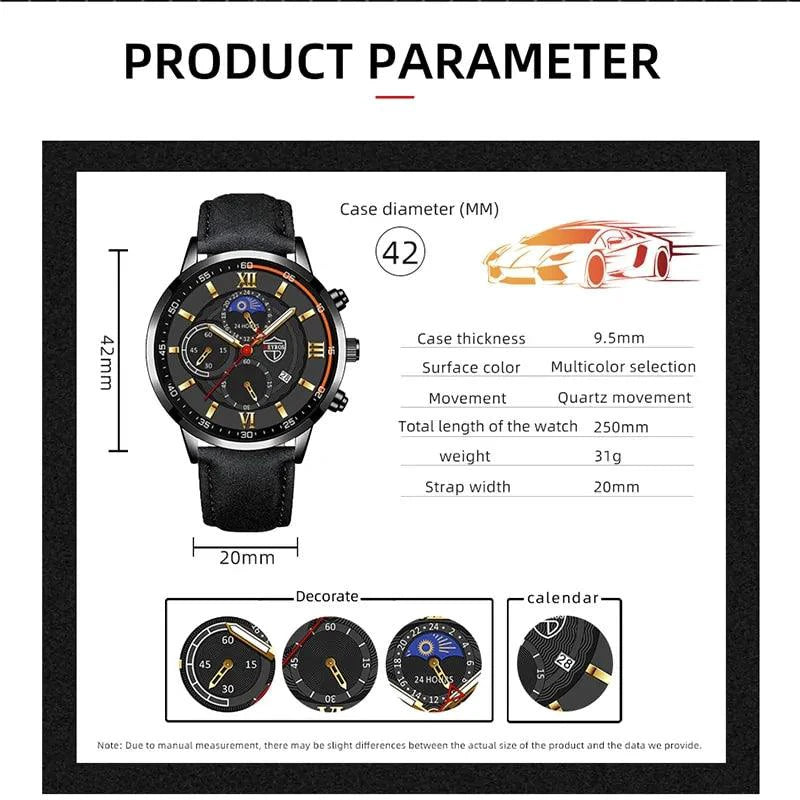 Gent's Classic Leather Timepiece - MANDOTOS