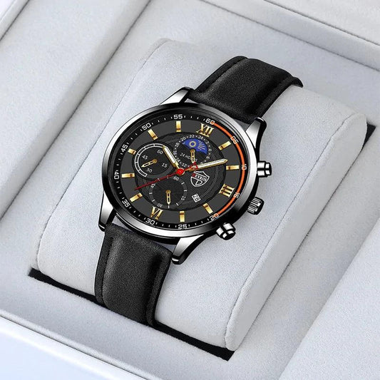 Gent's Classic Leather Timepiece - MANDOTOS