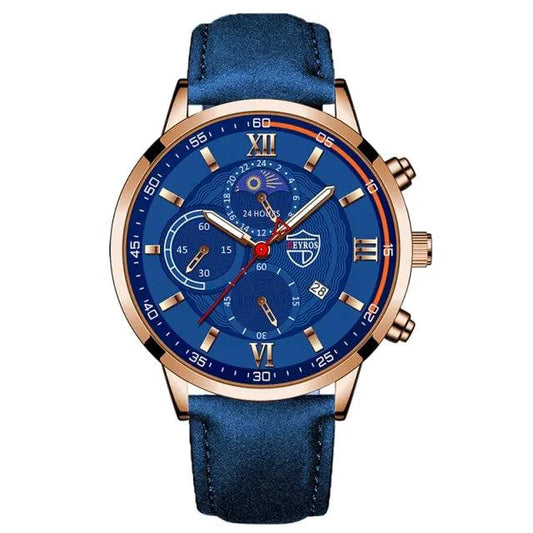 Gent's Classic Leather Timepiece - MANDOTOS