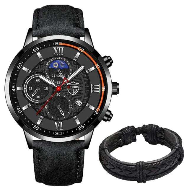 Gent's Classic Leather Timepiece - MANDOTOS