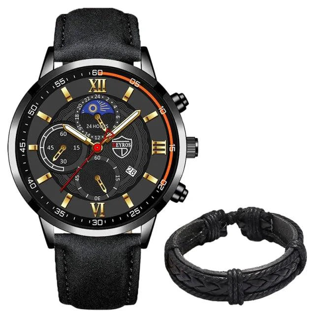 Gent's Classic Leather Timepiece - MANDOTOS