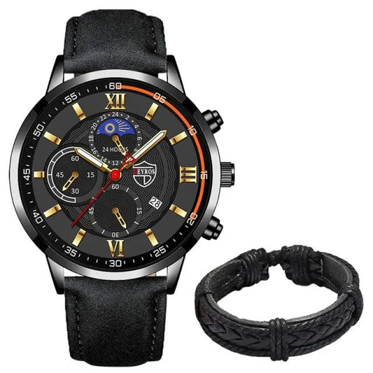 Gent's Classic Leather Timepiece - MANDOTOS