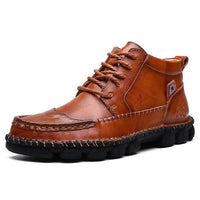 Mandotos Gentleman's Leather Loafers in classic brown leather with sleek design and slip-on style.