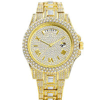 Elegant men's gold Luxe watch by MANDOTOS featuring a sleek round dial and gold-tone bracelet.